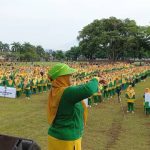 Songsong Satu Abad NU, Ribuan Fatayat Purworejo Apel di Alun-alun
