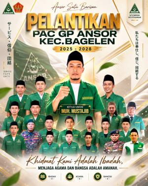 Pelantikan PAC GP Ansor Bagelen Bakal Digelar Bersamaan Pengajian Ahad Pon MWCNU